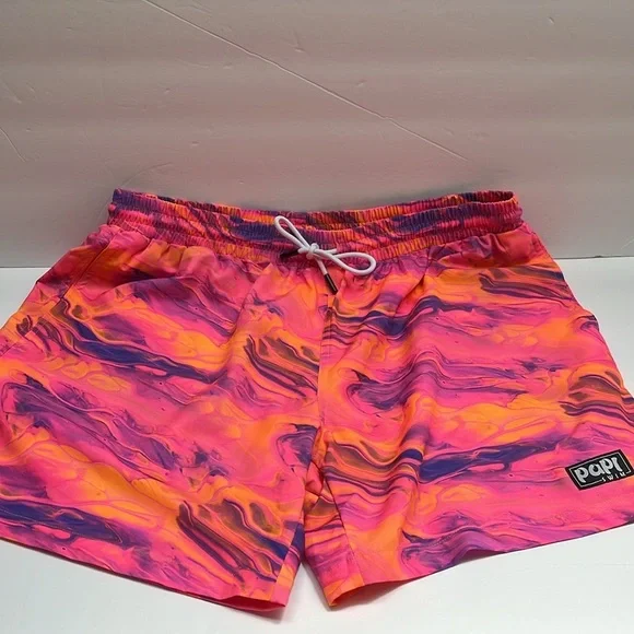 Papi Vibrant Orange and Purple Swim Trunks/ S-XL - Picture 3 of 11
